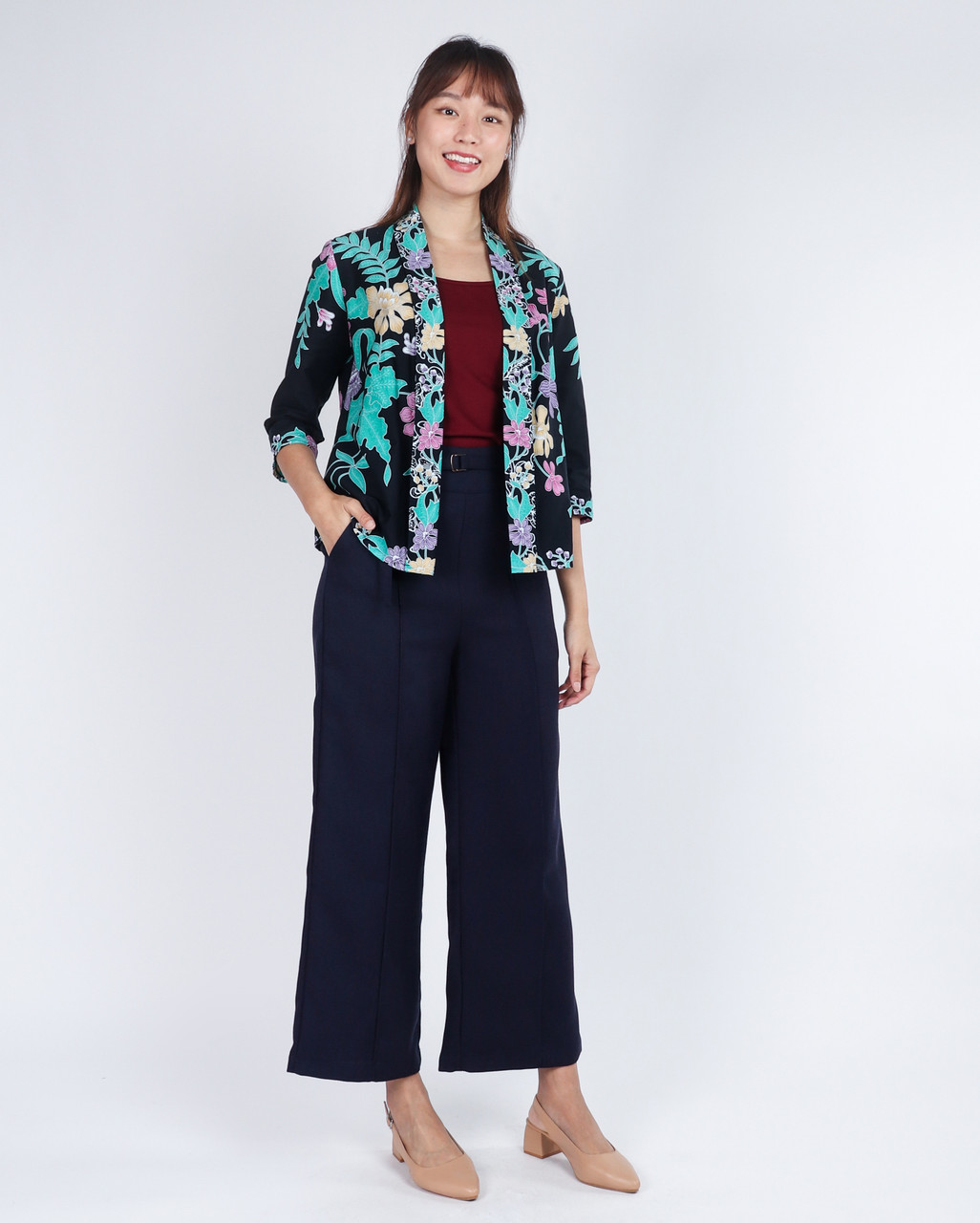 Soraya Batik Kimono Jacket - Black | Modern Batik Singapore