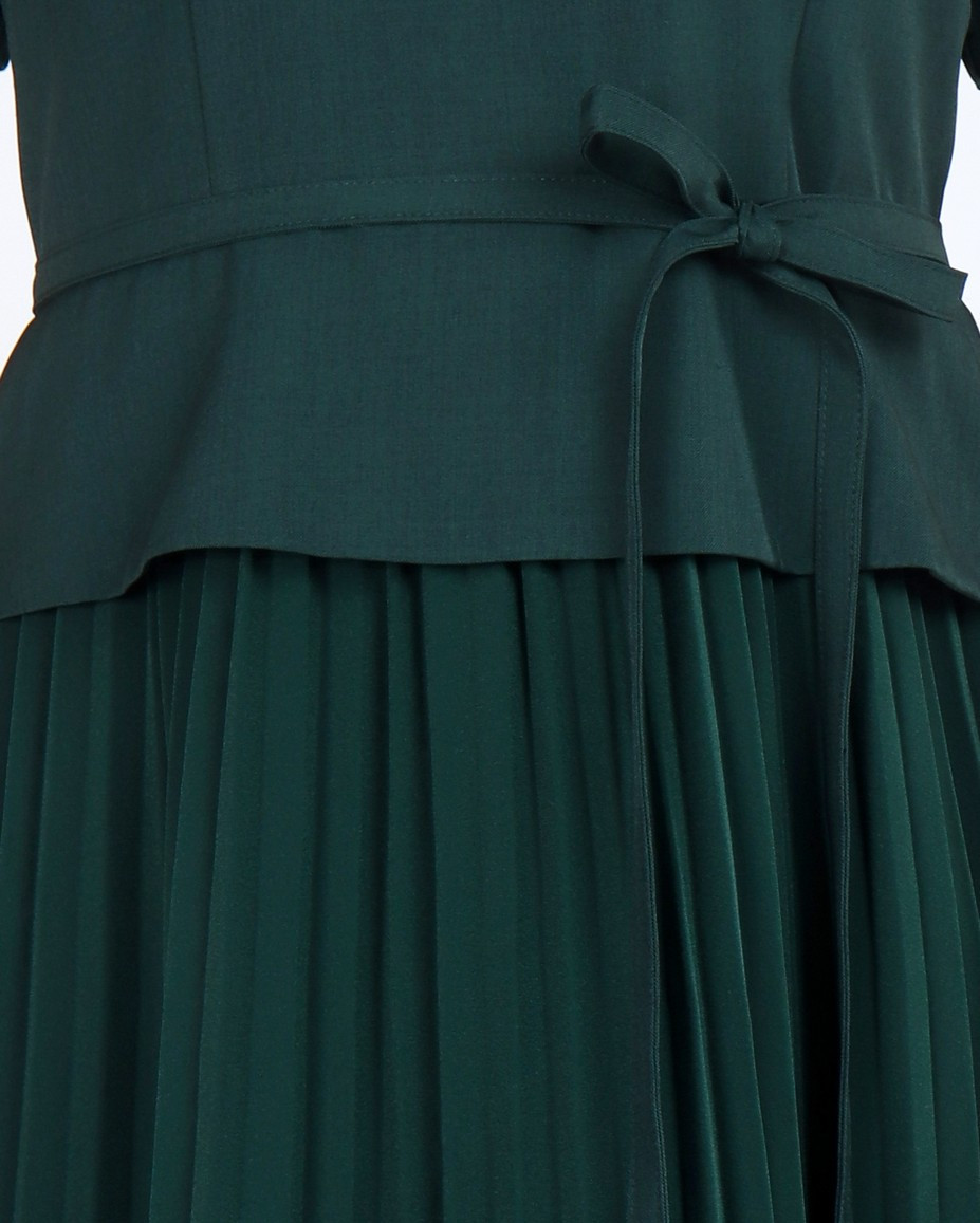 Akami Pleated Peplum Dress - Black | Singapore Modern Dress | ALYSSANDRA