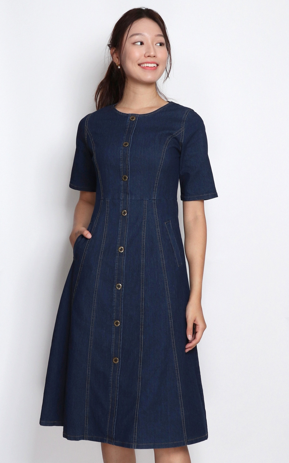 Sleeved Denim Dress