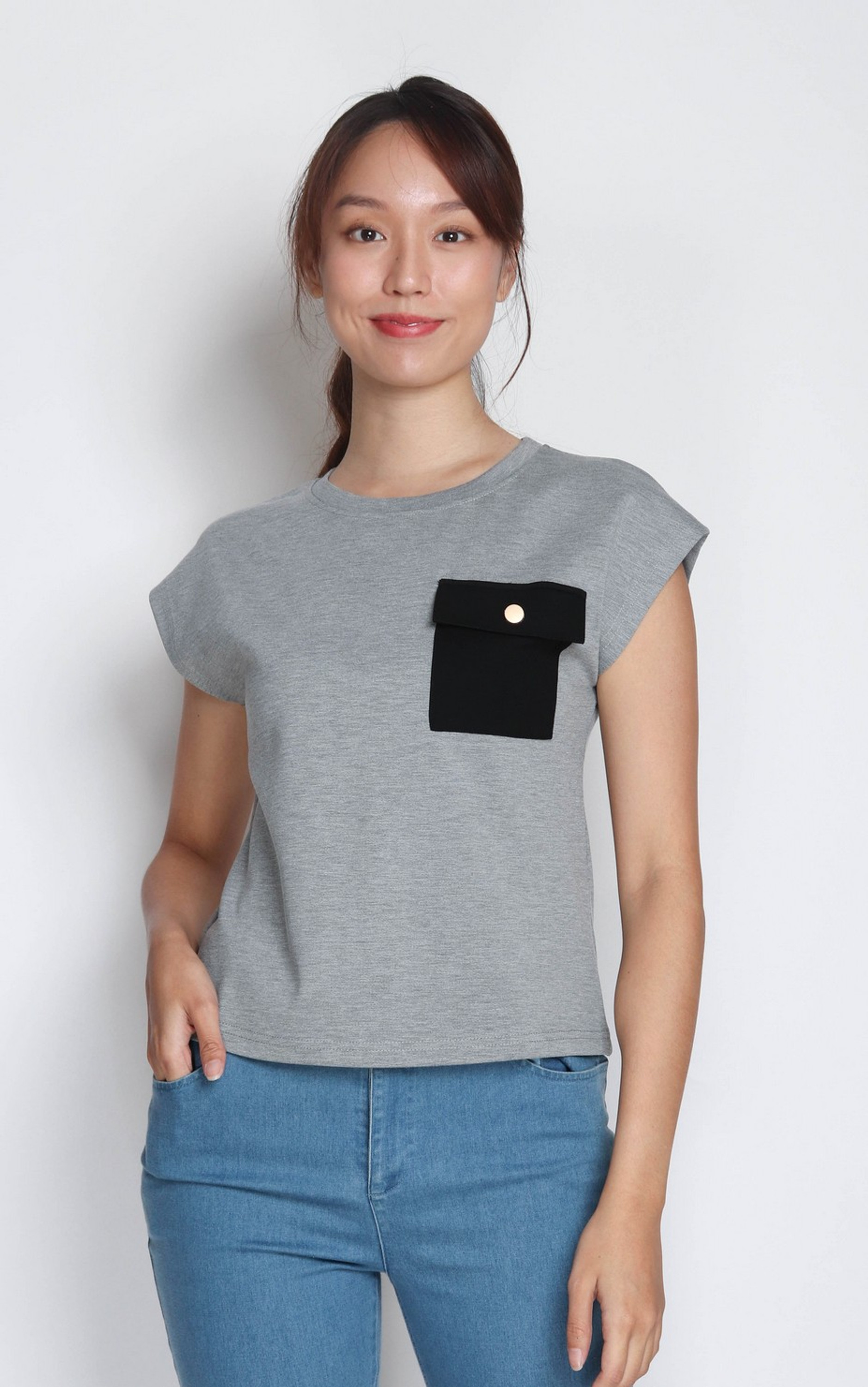 Pocket Tee Top – Grey Pocket Tee Top – Grey