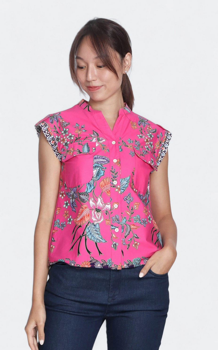 Bunga Blue Batik Shirt