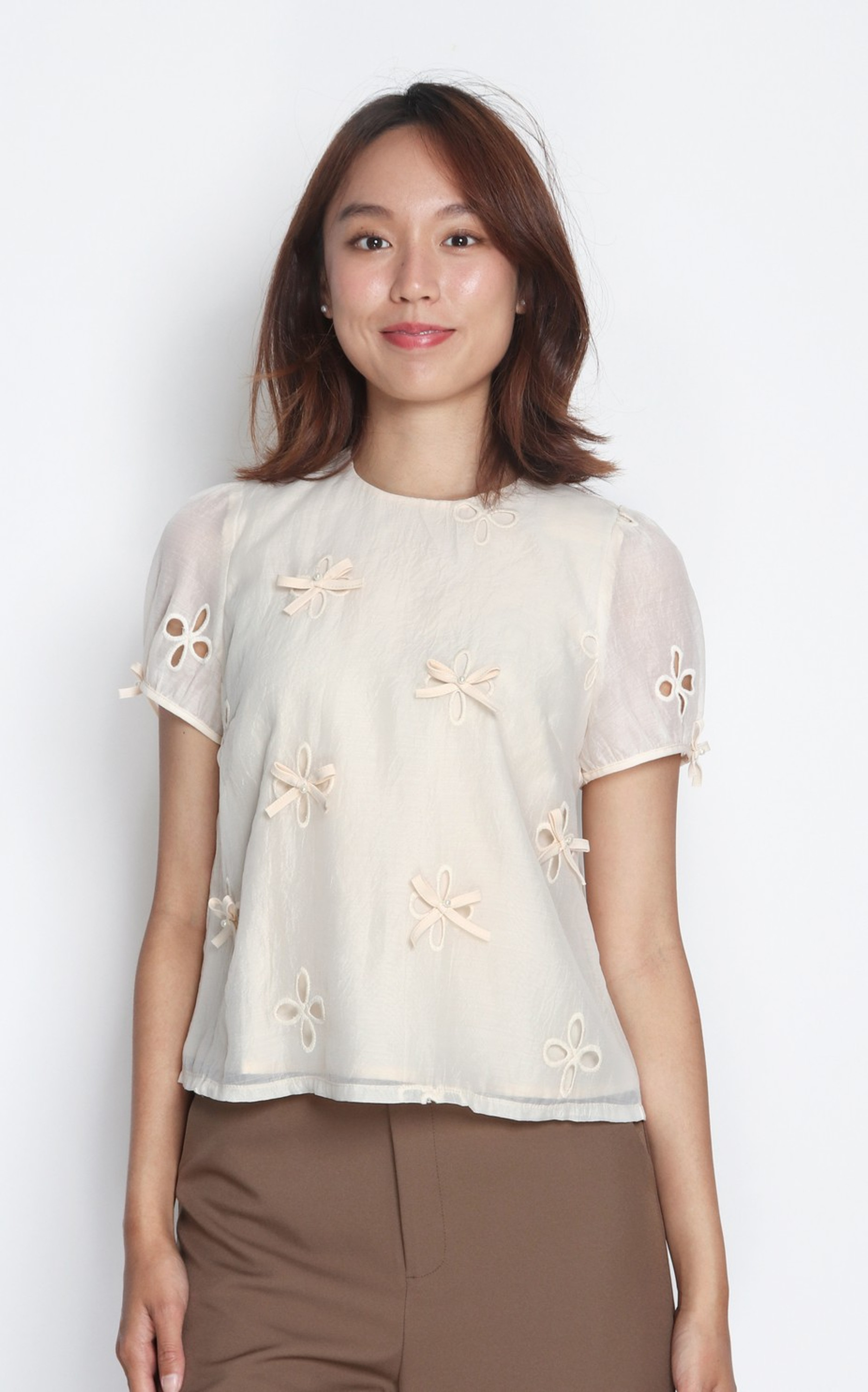 Ribbon Eyelet Top