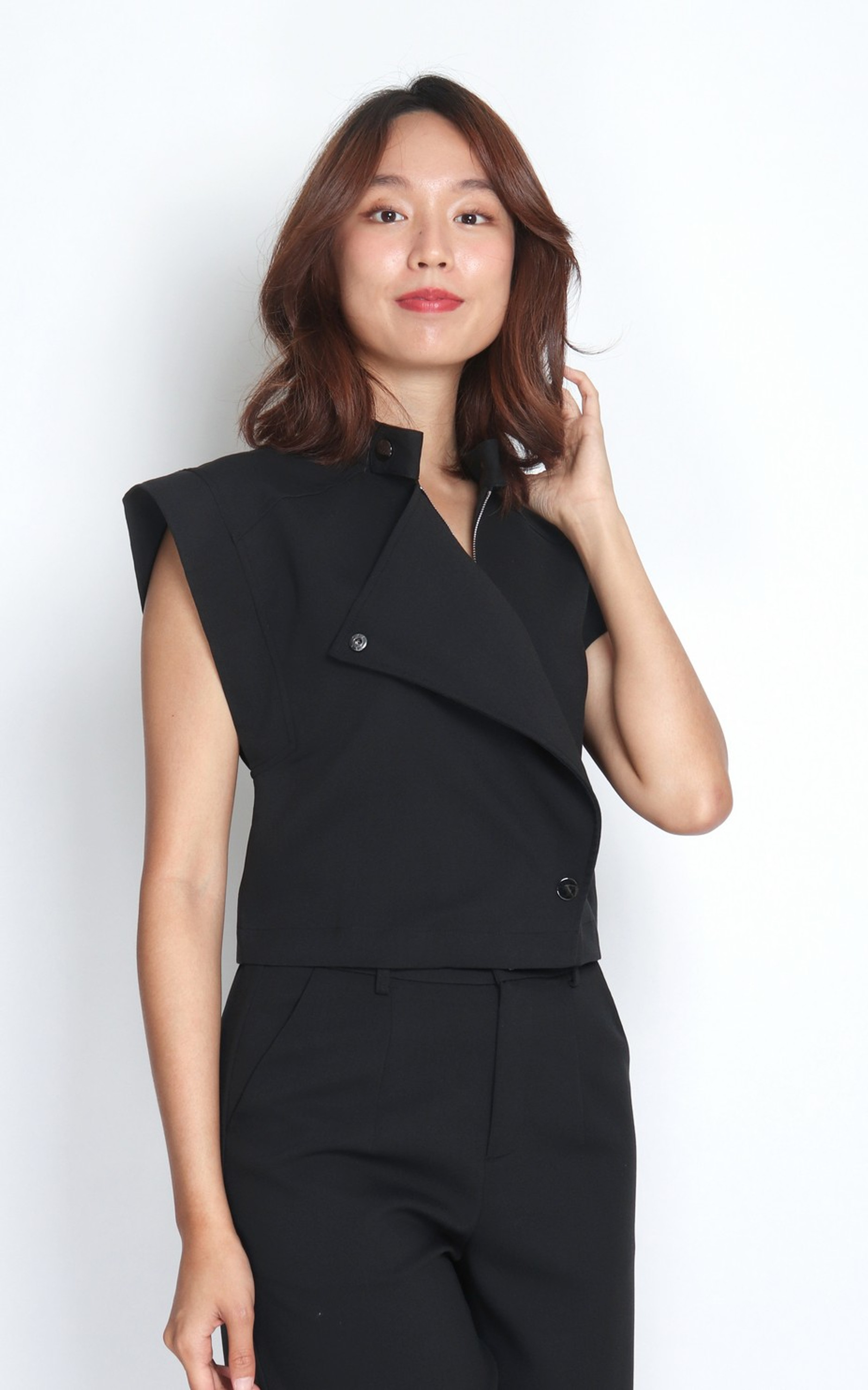 Structured Zipper Jacket - Black
