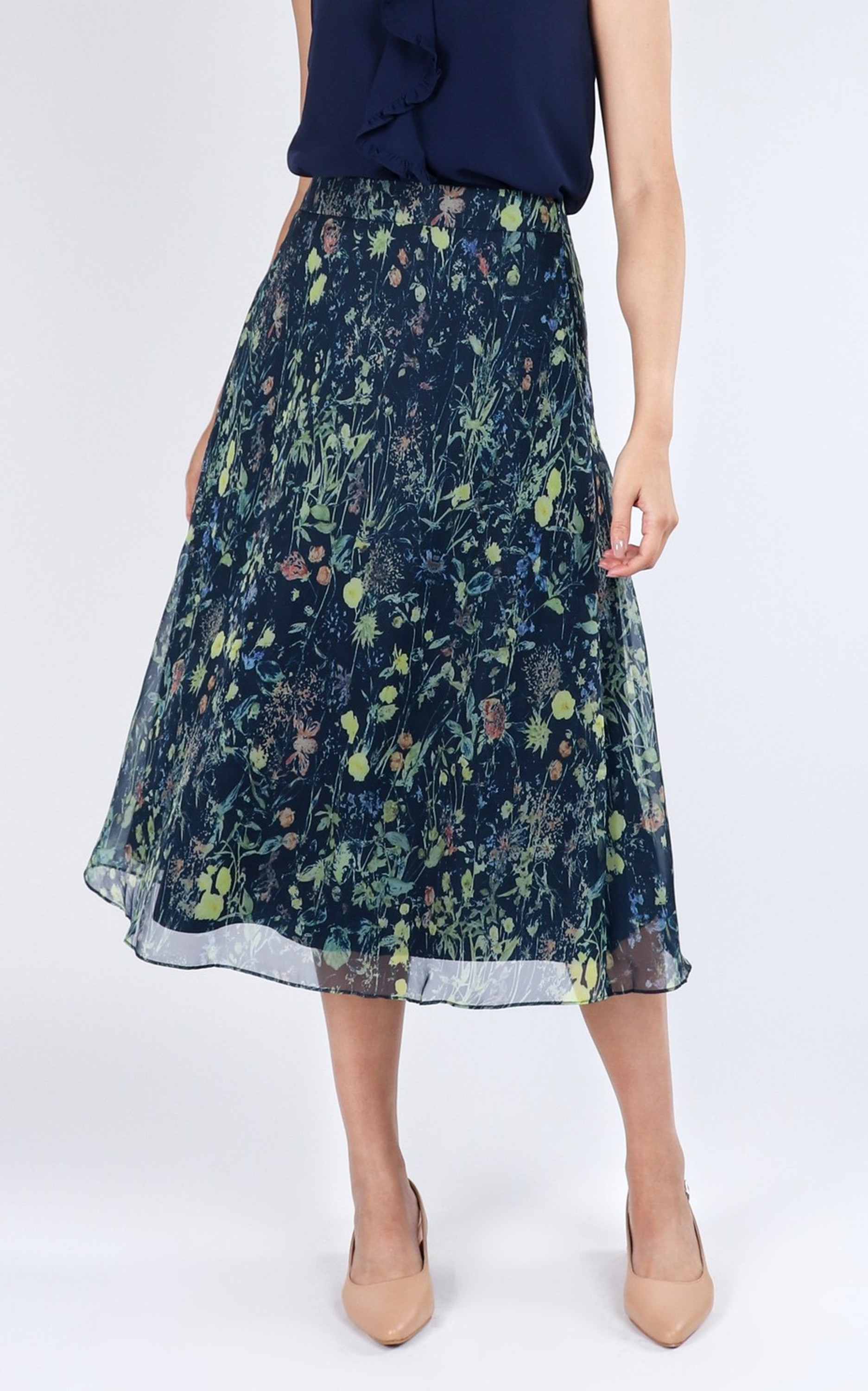 Willa Floral Skirt - Navy Willa Floral Skirt - Navy