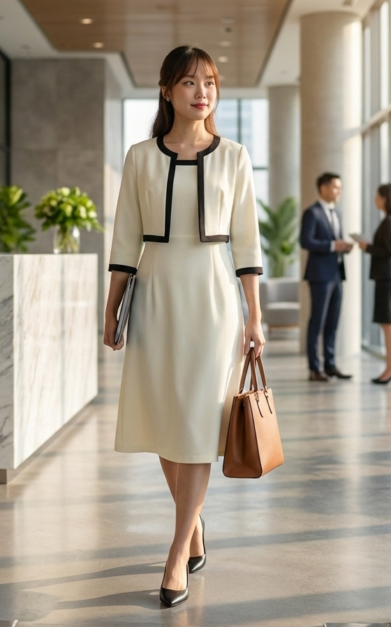 Aurora Faux 2-piece Dress - Ivory