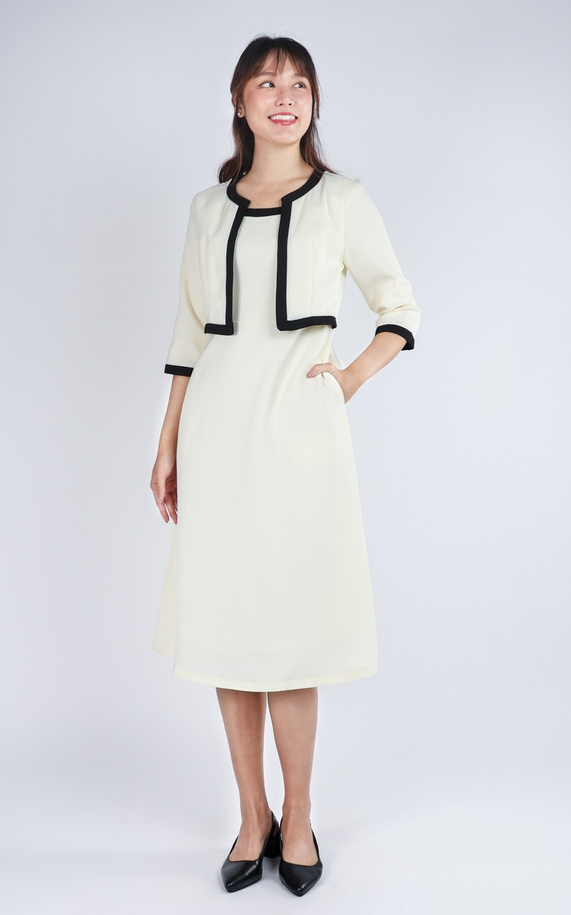 Aurora Faux 2-piece Dress - Ivory Aurora Faux 2-piece Dress - Ivory