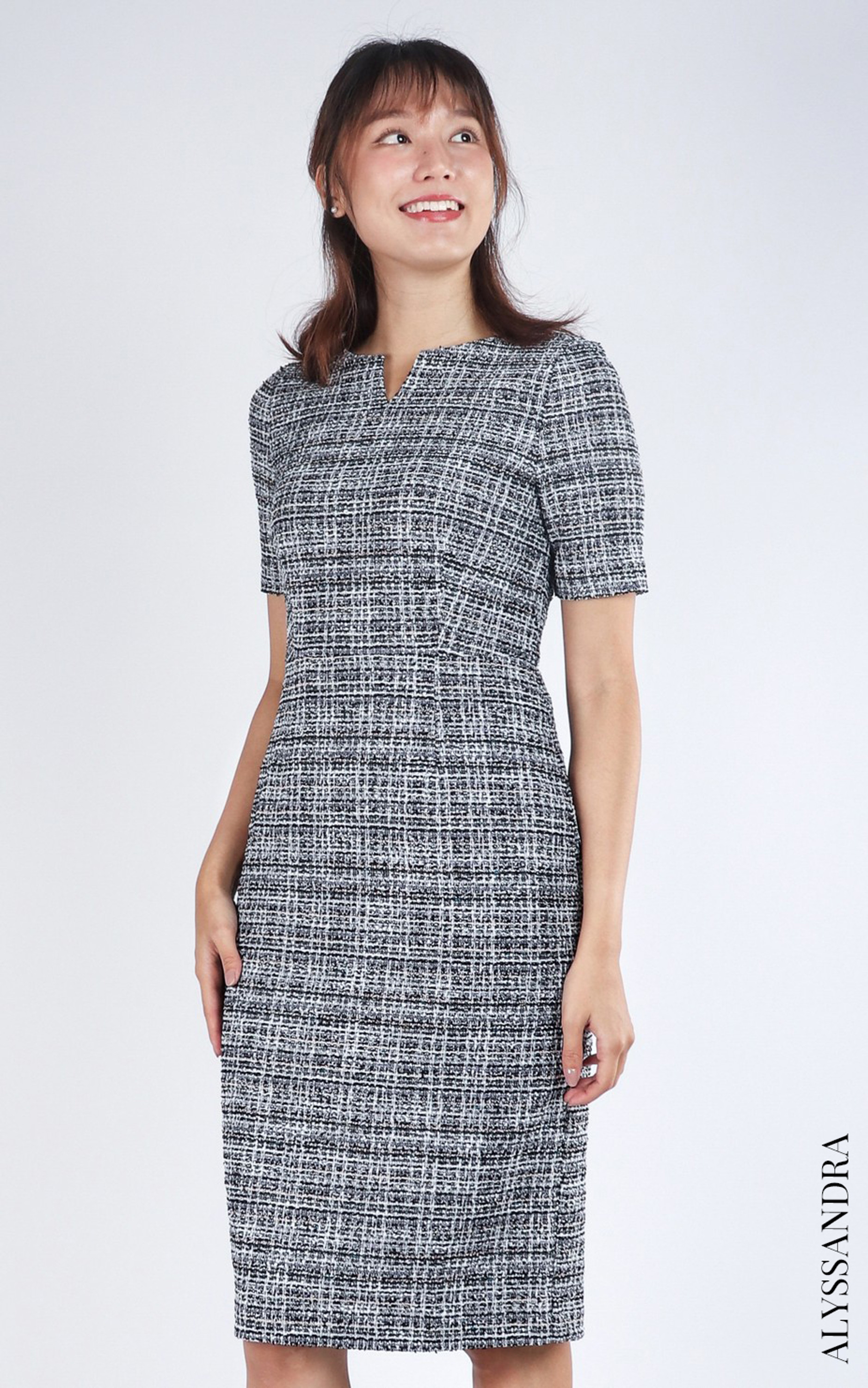 Sezane Tweed Pencil Dress - Black Sezane Tweed Pencil Dress - Black