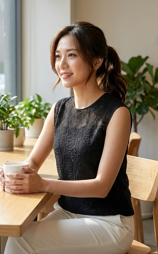 Lilia Crochet Top - Black