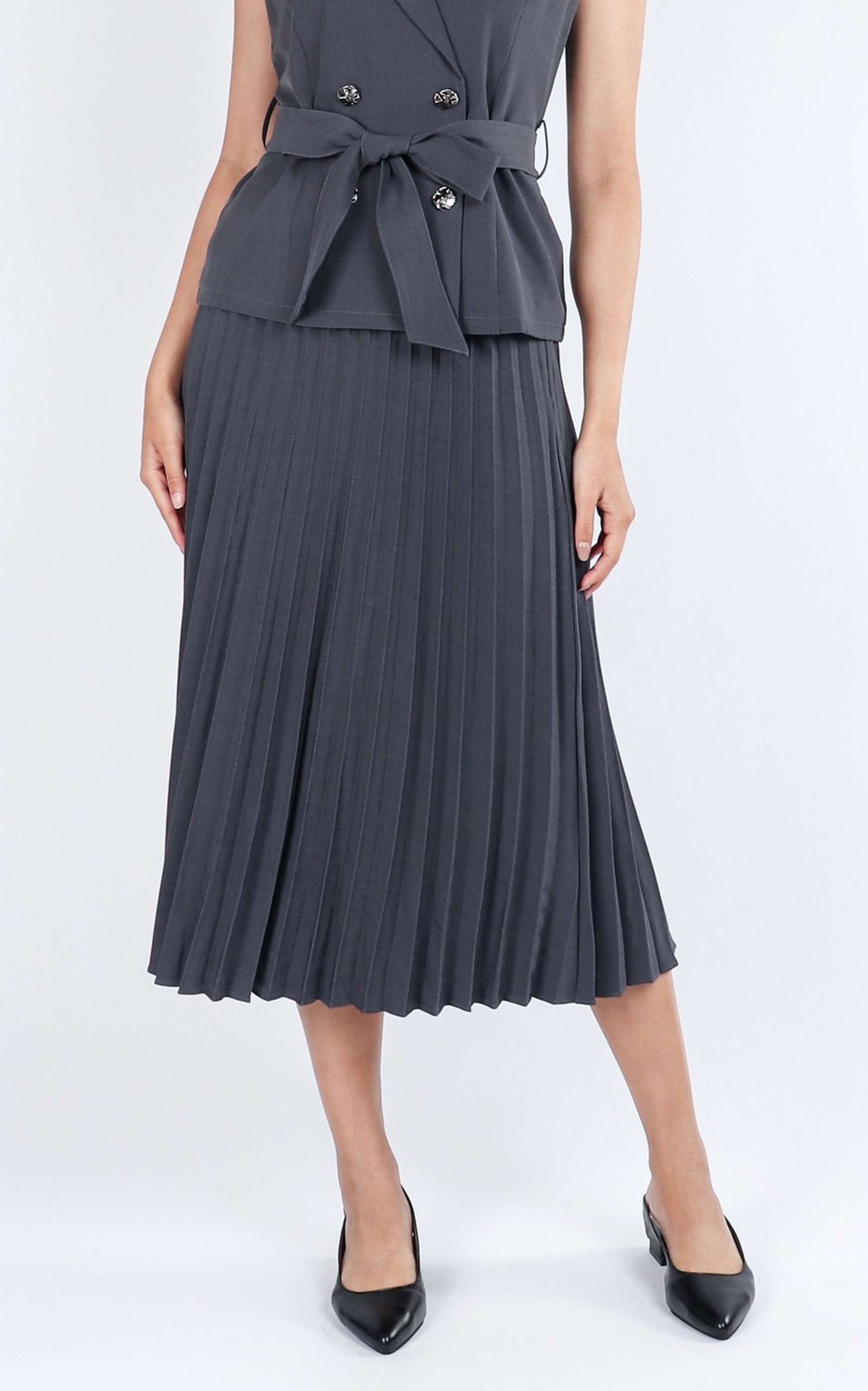 Celine Pleated Skirt - Grey