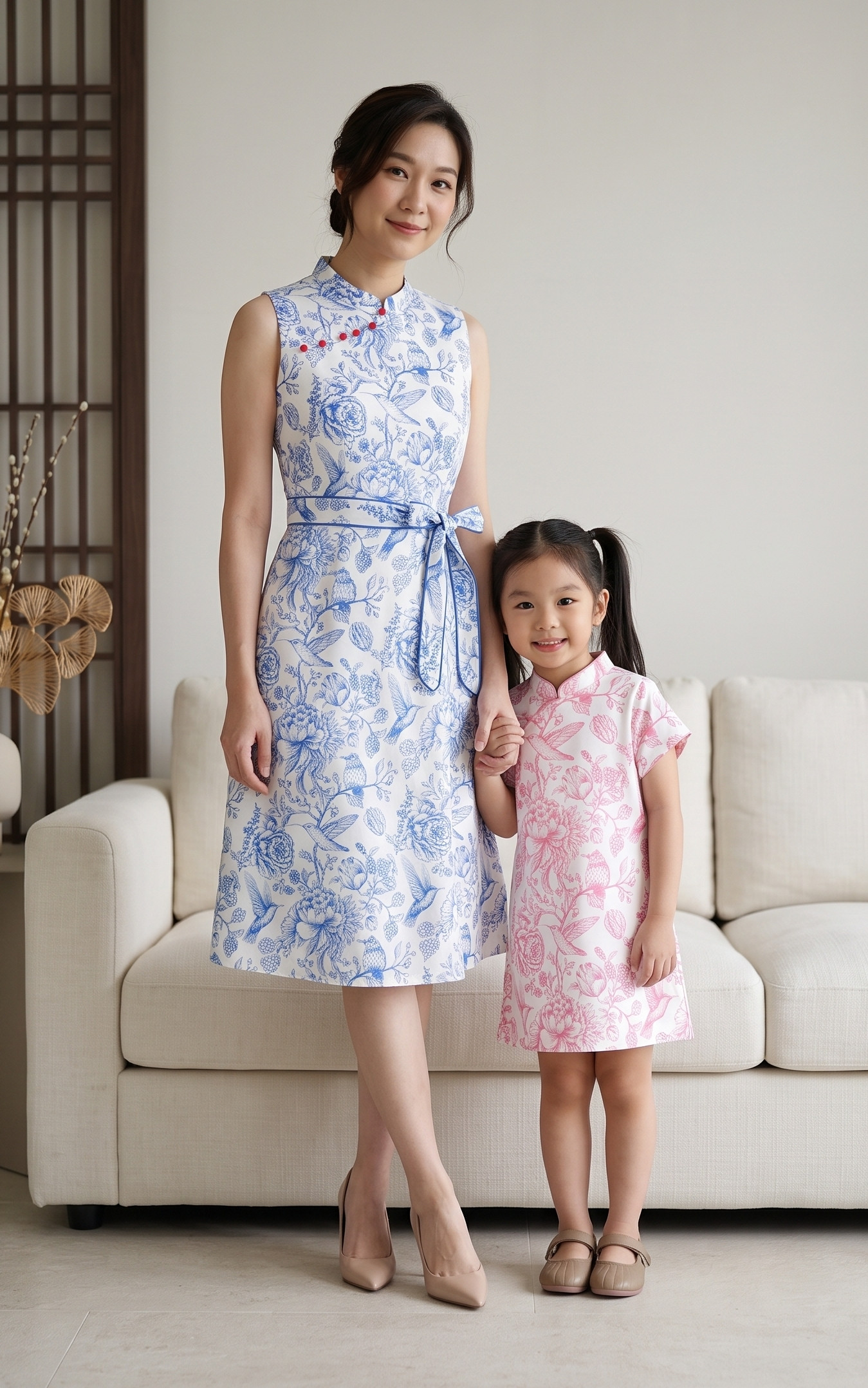 Kids Lunar Porcelain Cheongsam - Pink
