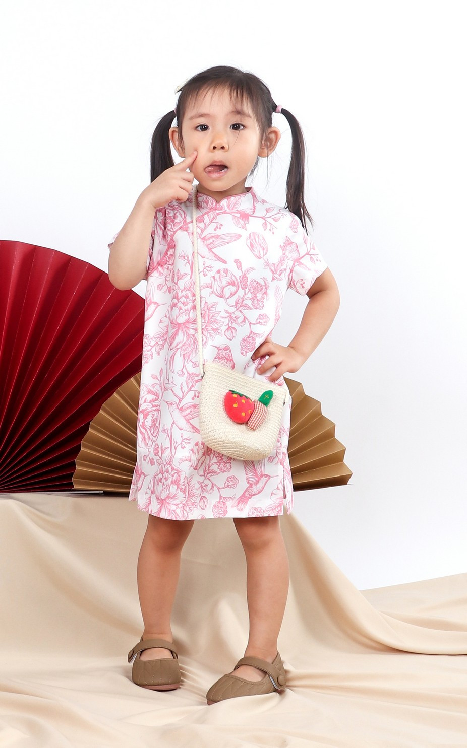 Kids Lunar Porcelain Cheongsam - Pink