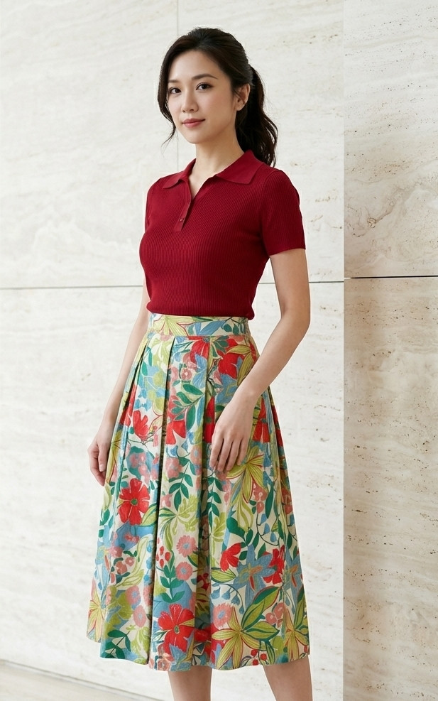 Jenna Collared Knit Top - Burgundy