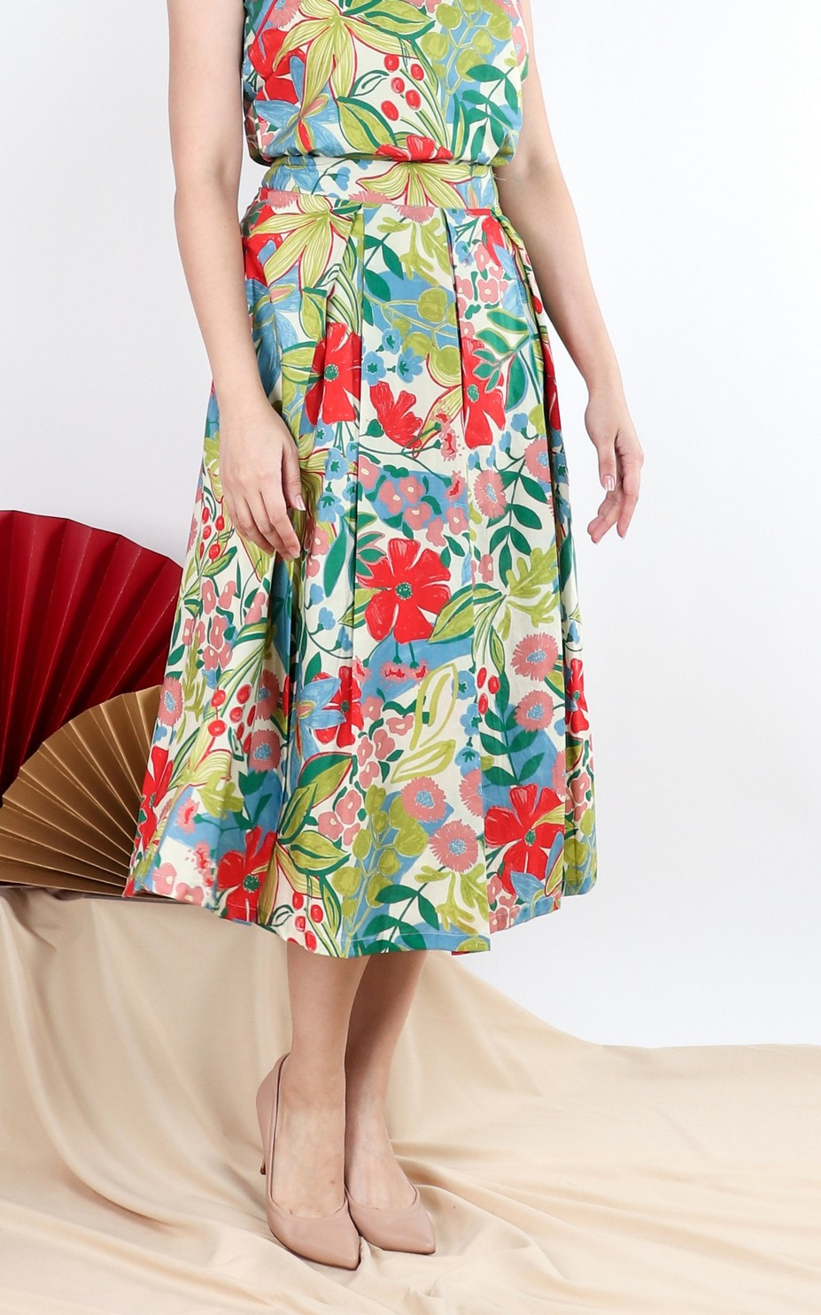 Ivy Botanical Skirt - Cream