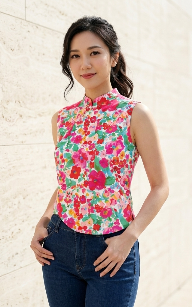 Poppy Cheongsam Top - Pink
