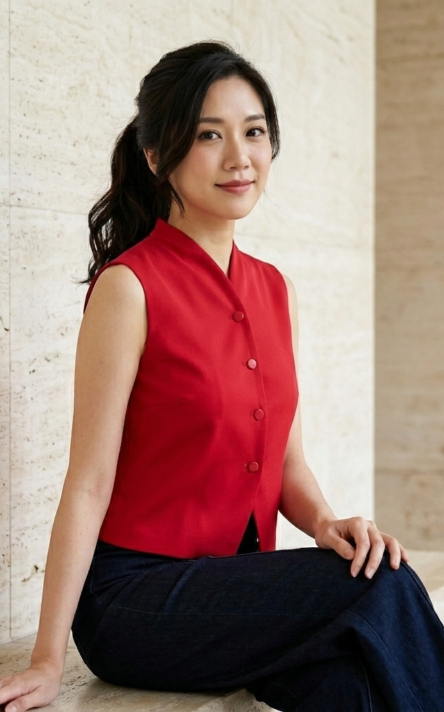 Tiera Button Down Top - Crimson