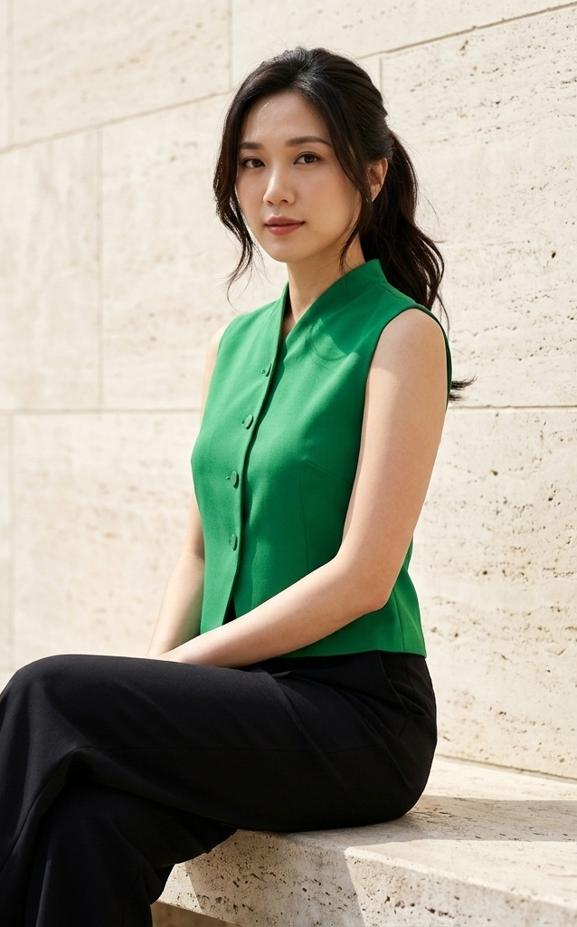 Tiera Button Down Top - Emerald