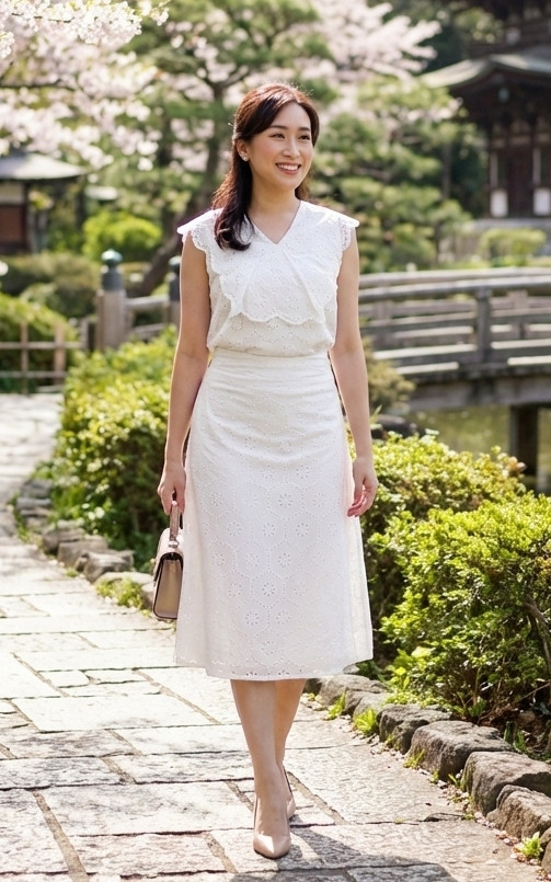 Josie Eyelet Skirt - White