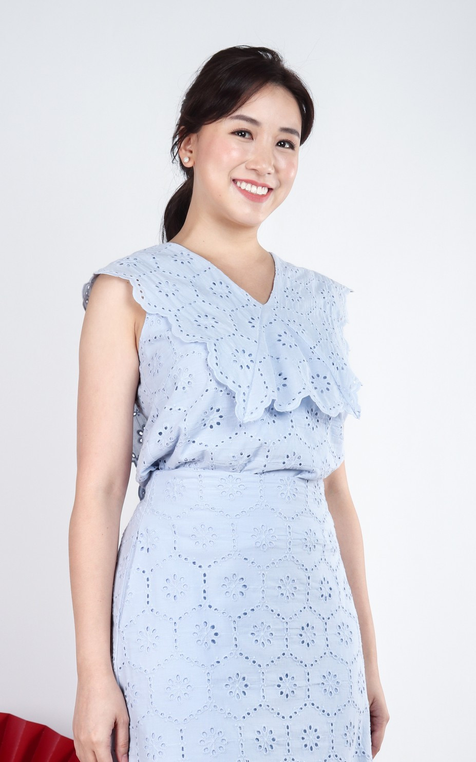 Josie Eyelet Top - Periwinkle
