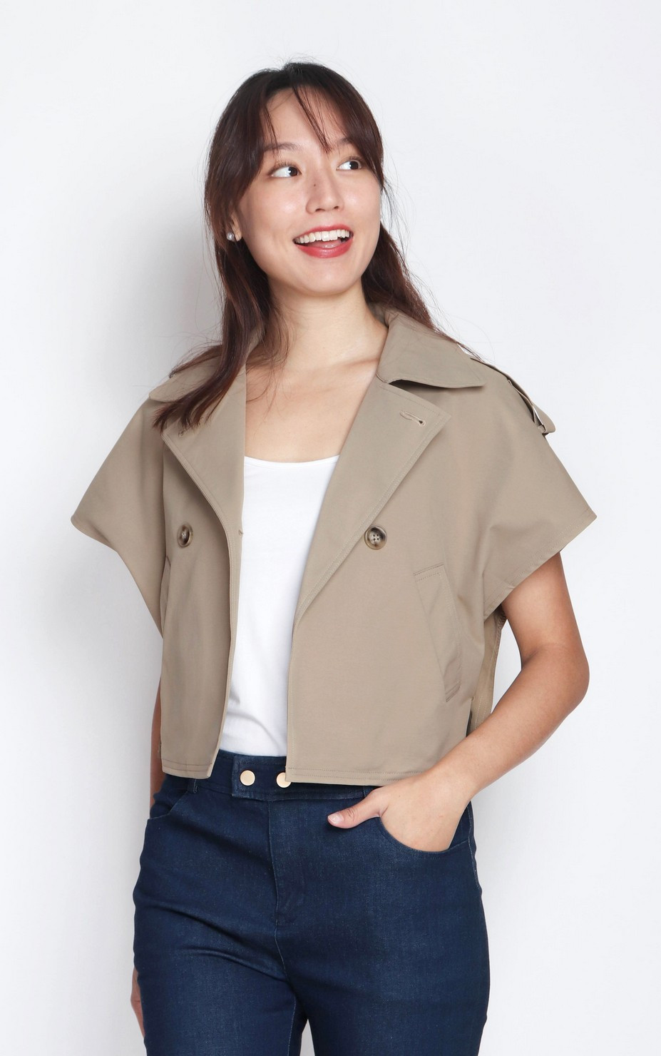 Brielle Trench Inspired Jacket - Dark Khaki