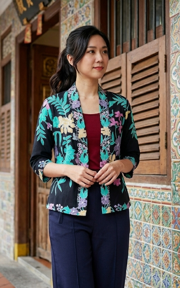 Soraya Batik Kimono Jacket - Black