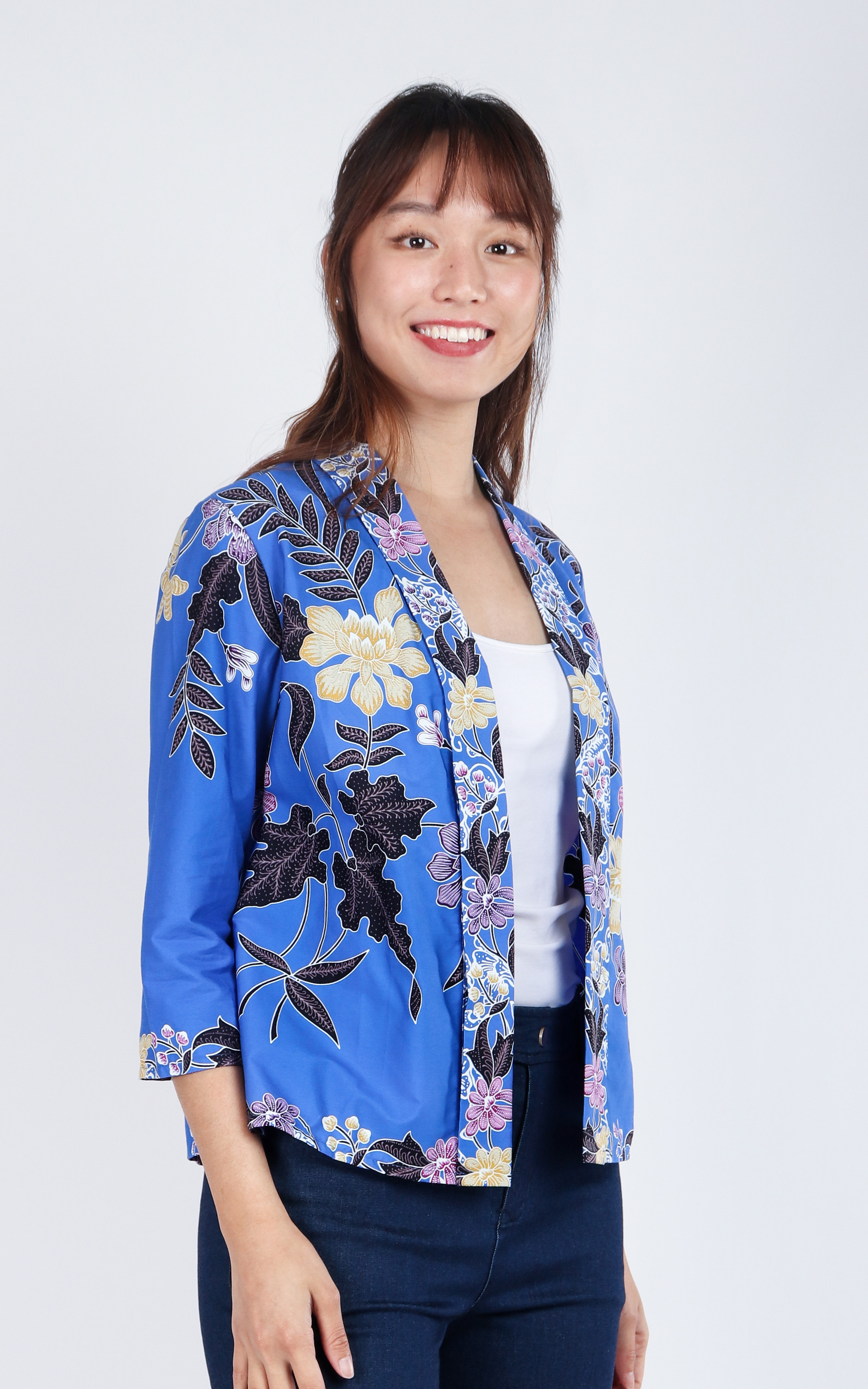 Soraya Batik Kimono Jacket - Cobalt