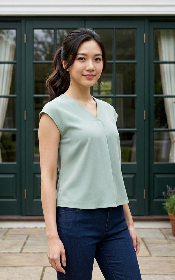Evara Trapeze Top - Sage