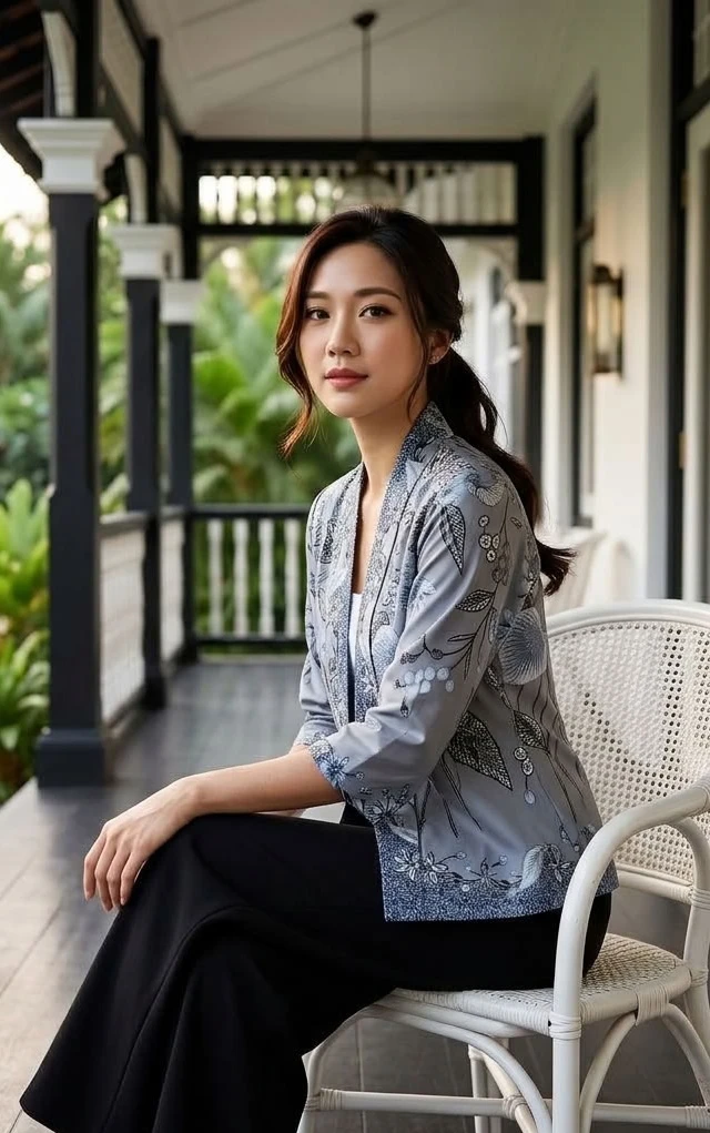 Nori Batik Kimono Jacket - Dove Grey