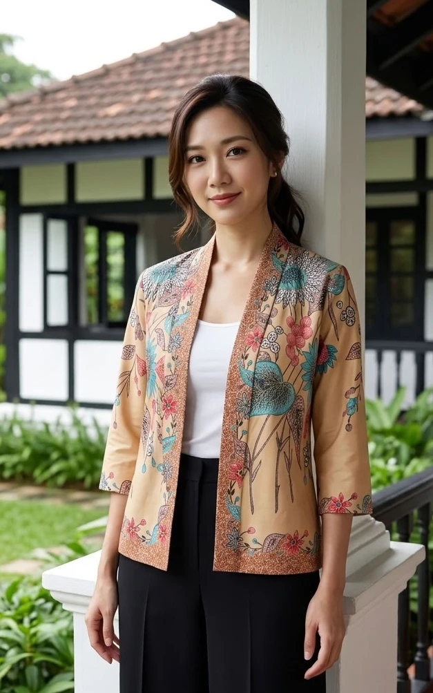 Nori Batik Kimono Jacket - Apricot