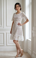 Guipure Lace Dress - White