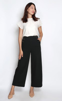 Side Buttons Pants - Black