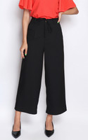 Ribbon Tie Long Pants - Black