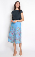 Asymmetrical Boatneck Top - Smoky Blue 