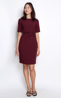 Side Twist Dress - Burgundy