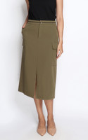 Pockets Pencil Skirt - Olive