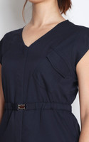 Belted Jumpsuit - Navy