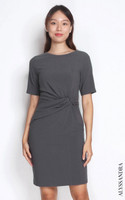Side Twist Dress - Grey