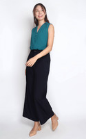 Wide Leg Trousers - Midnight Blue