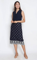 V-Neck Chiffon Top - Navy