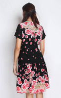 Rose Print Dress - Pink