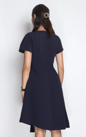 Asymmetrical Hem Dress - Navy | Singapore Online Work Dresses | ALYSSANDRA