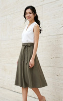 A-line Flare Skirt - Olive