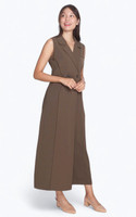 Asymmetrical Tux Jumpsuit - Cocoa | Ladies Office Wear Online Singapore | ALYSSANDRA