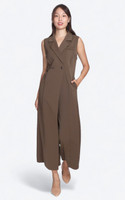 Asymmetrical Tux Jumpsuit - Cocoa | Ladies Office Wear Online Singapore | ALYSSANDRA