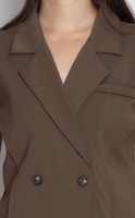 Asymmetrical Tux Jumpsuit - Cocoa | Ladies Office Wear Online Singapore | ALYSSANDRA