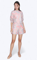 Embroidered Floral Shorts - Pink