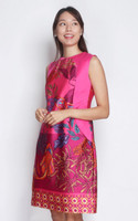 Detachable Collar Cheongsam - Magenta