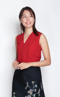 Lyla V-Neck Chiffon Top - Crimson Lyla V-Neck Chiffon Top - Crimson