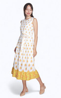 Printed Midi Dress - Yellow