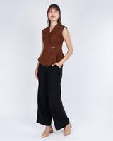 Wide Leg Long Pants - Black