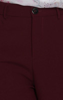 Wide Leg Long Pants - Burgundy